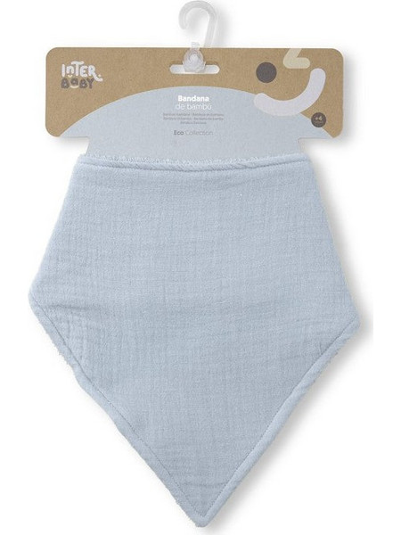 Interbaby Σαλιάρα Μπαντάνα από 100% Βαμβάκι με Κουμπί Γαλάζια