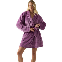 Minerva Γυναικεία Ρόμπα Χειμωνιάτικη Fleece Μωβ 96-52701
