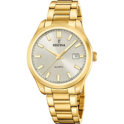 Festina Ανδρικό Ρολόι Χρονογράφος με Χρυσό Μεταλλικό Μπρασελέ F20740/1