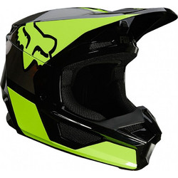 Fox Racing YTH V1 Revn Black Yellow Κράνος Μηχανής Motocross