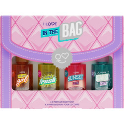 I Love In The Bag Golden Girl Body Spray 100ml + Super Fresh Body Spray 100ml + Sunset Club Body Spray 100ml + Starry Eyed Body Spray 100ml