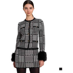 TWINSET Μίνι Φούστα Υφασμάτινη Καρό Μαύρη Λευκή 252TT3041-12907