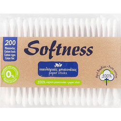 Softness Μπατονέτες Βαμβακερές Χάρτινες 200τμχ