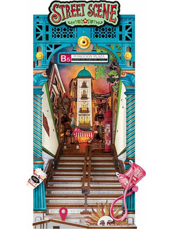Robotime Rolife Street Scene 3D Book Nook DIY 196 Κομμάτια 25.3cm TGB13