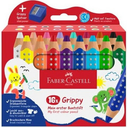 Faber-Castell Grippy Ξυλομπογιές Με Ξύστρα Σετ 16τμχ
