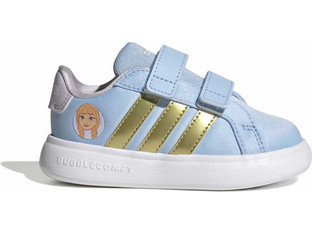 Adidas Grand Court 3.0 Frozen Παιδικά Sneakers Γαλάζια Χρυσά JQ4355