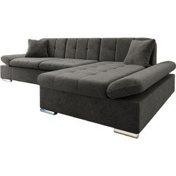 PoliHome Malwi Γωνιακός Καναπές Δεξιά Γωνία Ανθρακί 278x151x76cm 163060759