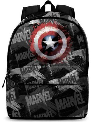 Karactermania Captain America Scratches Σχολική Τσάντα Πλάτης Δημοτικού Μαύρη 03353