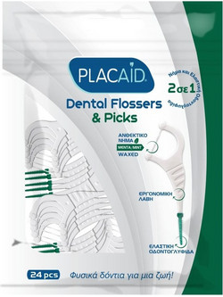 Plac Aid Mint Dental Flossers & Picks 24τμχ