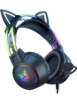 Onikuma X15 Pro Cat Ears Gaming Headset Over Ear Black