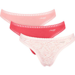 Sloggi Go Crush Βαμβακερά Γυναικεία String με Δαντέλα 3Pack 10219704-M005