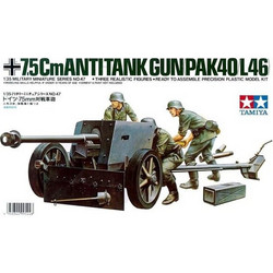 Tamiya German 75mm Anti-Tank Gun Συναρμολογούμενο Πλαστικό Μοντέλο Όπλου 1:35