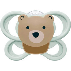 Nuk Perfect Match Air Ορθοδοντική Πιπίλα Σιλικόνης 0-6m Αρκουδάκι Λευκή