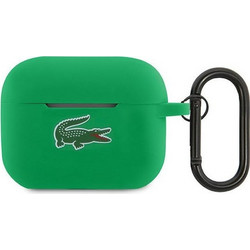 Lacoste LCA4SLON Θήκη Σιλικόνης με Γάντζο για Apple AirPods 4 Πράσινη