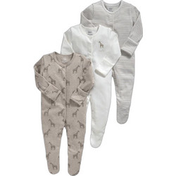 Mamas & Papas Giraffe Σετ Φορμάκια Μακρυμάνικα Εκρού Λευκό 23280108