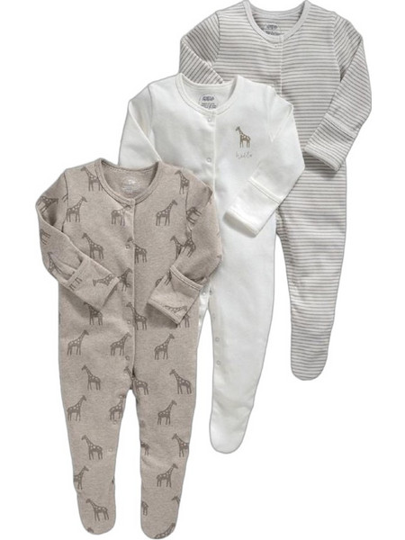 Mamas & Papas Giraffe Σετ Φορμάκια Μακρυμάνικα Εκρού Λευκό 23280108