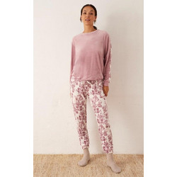 Promise Σετ Γυναικείες Πιτζάμες Χειμωνιάτικες Fleece Ροζ N18452