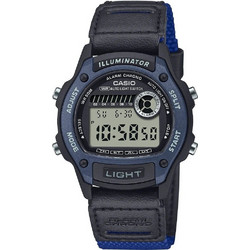 Casio Ψηφιακό Ανδρικό Ρολόι Χρονογράφος με Μπλε Δερμάτινο Λουράκι W-220HF-2AVEF