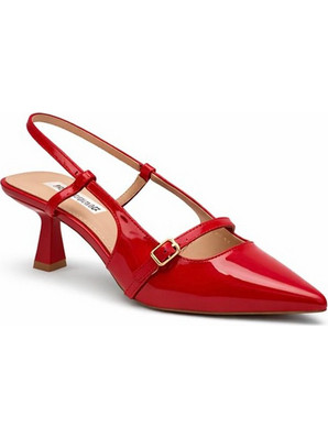 Elenross Γόβες Slingback Λουστρίνι με Λεπτό Χαμηλό Τακούνι Κόκκινες GS10230W