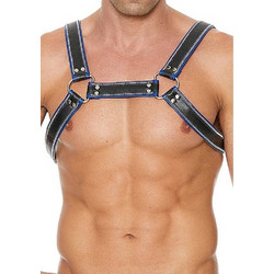 Ouch! Uomo Z Series Chest Bulldog Λουριά Δεσίματος Μαύρα Μπλε