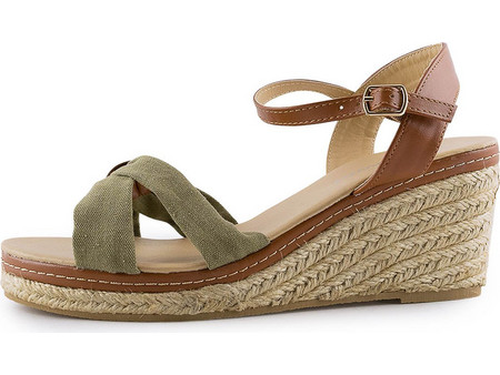 Love4shoes Καλοκαιρινές Γυναικείες Πλατφόρμες Χαμηλές Χακί 835113