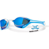 TYR Tracer-X Elite Mirrored Racing Γυαλάκια Κολύμβησης Ενηλίκων Αντιθαμβωτικά Λευκά Μπλε