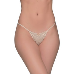 Milena By Paris Γυναικείο Sexy String με Δαντέλα Μπεζ 6855
