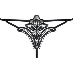 Obsessive Luiza Γυναικείο Sexy String με Δαντέλα Μαύρο 5900308555170