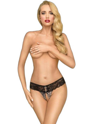 Penthouse Pure Instincts Γυναικείο Sexy String Αυτοκινήτου με Δαντέλα Μαύρο 4061504015996