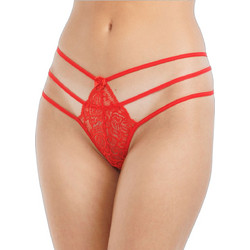 Mei Γυναικείο Sexy String με Δαντέλα Κόκκινο 1230