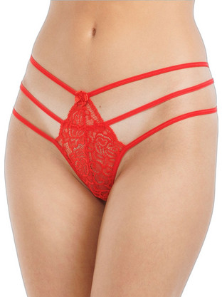 Mei Γυναικείο Sexy String με Δαντέλα Κόκκινο 1230