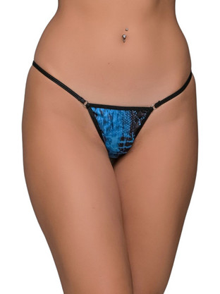 Milena By Paris Γυναικείο Sexy String Μαύρο Μπλε 6890