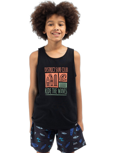 District75 Παιδικό T-Shirt Αμάνικο Μαύρο 126KBTA-715-071