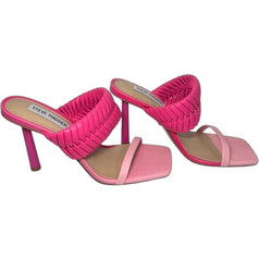 Steve Madden Γυναικεία Πέδιλα Δερμάτινα Φούξια με Λεπτό Ψηλό Τακούνι SM11003005-02002-67W