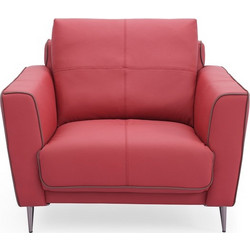 Ravenna Πολυθρόνα Δερμάτινη Κόκκινη Evande Cherry 047262
