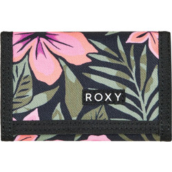 Roxy Beach Μικρό Υφασμάτινο Γυναικείο Πορτοφόλι με Velcro Μαύρο Ροζ ERJAA04401-KVJ8