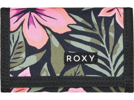 Roxy Beach Μικρό Υφασμάτινο Γυναικείο Πορτοφόλι με Velcro Μαύρο Ροζ ERJAA04401-KVJ8