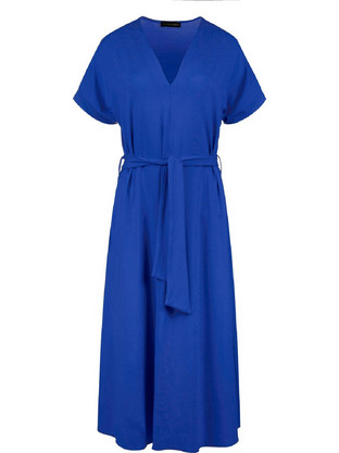 Conquista Midi Καλοκαιρινό Καθημερινό Φόρεμα Royal Blue C221-002-12