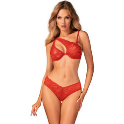 Obsessive Atenica Σετ Sexy Εσώρουχα See Through με Δαντέλα Κόκκινα OB21080