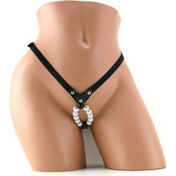 CalExotics Γυναικείο Sexy String Αυτοκινήτου με Πέρλες Μαύρο 716770046406