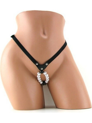 CalExotics Γυναικείο Sexy String Αυτοκινήτου με Πέρλες Μαύρο 716770046406