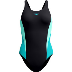 Speedo Colorblock Splice 2.0 Αθλητικό Ολόσωμο Μαγιό Μαύρο Τιρκουάζ 8-004248003-SSS2