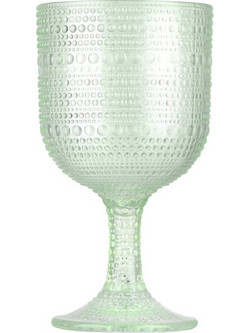 Estia Ποτήρι Νερού Γυάλινo Κολωνάτο Dots Πράσινο 375ml 07-39523