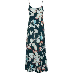 Superdry Maxi Βραδινό Φόρεμα Floral Μεταξωτό Κυπαρισσί W8012049A-L1B