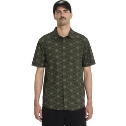 Volcom Ανδρικό Πουκάμισο Βαμβακερό Κοντομάνικο Κανονική Γραμμή Χακί A0412624-SQD