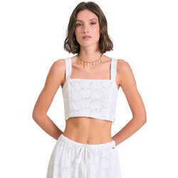 Funky Buddha Γυναικείο Καλοκαιρινό Crop Top Βαμβακερό Λευκό FBL011-127-17