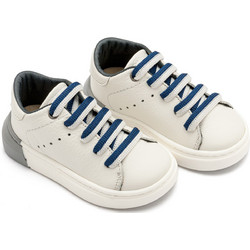 Babywalker Βαπτιστικά Sneakers για Αγόρι Δερμάτινα Ανατομικά Λευκά Μπλε EXC5294