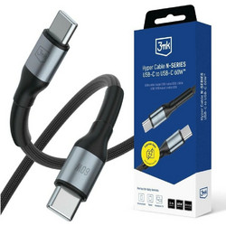 3mk Braided USB-C to USB-C 60W 3m Black 5903108739191