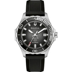 Bulova Marine Star Ανδρικό Ρολόι Αυτόματο με Μαύρο Καουτσούκ Λουράκι 98B465