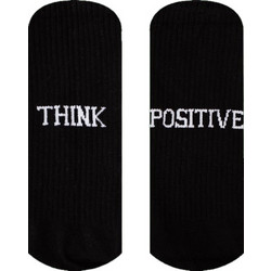 VTex Think Positive Βαμβακερές Ανδρικές Κάλτσες Ψηλές με Σχέδια Μαύρες 852-22